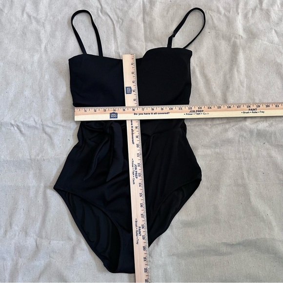 Andie Black Women L One Piece Swimsuit Cutout Bow Detail Removable pads & Straps - Picture 5 of 15